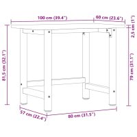 vidaXL Arbetsbänk 100x60x81,5 cm massiv ek - Bild 11