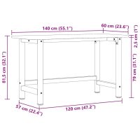 vidaXL Arbetsbänk mörkbrun 140x60x81,5 cm massiv ek - Bild 11