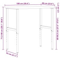 vidaXL Arbetsbänk 100x60x(71,5-98) cm massiv ek - Bild 12