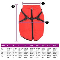 vidaXL Hundtäcke med sele vattentät reflex röd 6XL - Bild 10