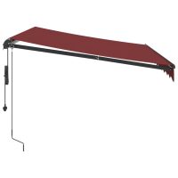 vidaXL Markis automatiskt infällbar med LEDs vinröd 300x250 cm - Bild 5