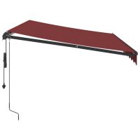 vidaXL Markis automatiskt infällbar vinröd 350x250 cm - Bild 4