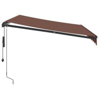 vidaXL Markis automatiskt infällbar med LEDs brun 300x250 cm - Bild 5