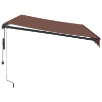 vidaXL Markis automatiskt infällbar brun 350x250 cm - Bild 4