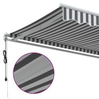 vidaXL Markis automatiskt infällbar antracit och vit 600x300 cm - Bild 8