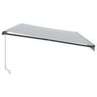 vidaXL Markis manuellt infällbar med LEDs antracit och vit 600x300 cm - Bild 5