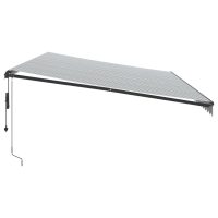 vidaXL Markis automatiskt infällbar antracit och vit 600x300 cm - Bild 4