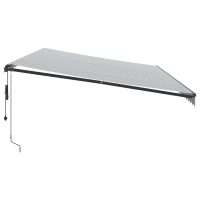 vidaXL Markis automatiskt infällbar med LEDs antracit&vit 600x300 cm - Bild 5