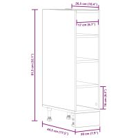 vidaXL Underskåp rökfärgad ek 20x44,5x81,5 cm konstruerat trä - Bild 9