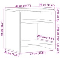 vidaXL Sängbord vittrat trä 40x30x40 cm konstruerat trä - Bild 10