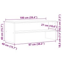 vidaXL TV-bänk åldrat trä 100x40x40 cm konstruerat trä - Bild 9