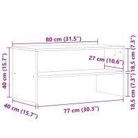 vidaXL Tv-bänk åldrat trä 80x40x40 cm konstruerat trä - Bild 9