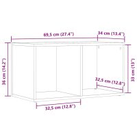 vidaXL Förvaringslåda artisan ek 69,5x34x36 cm konstruerat trä - Bild 10