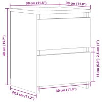 vidaXL Sängbord artisan ek 30x30x40 cm konstruerat trä - Bild 10