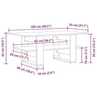 vidaXL Soffbord artisan ek 102x55x42 cm konstruerat trä - Bild 9