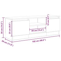 vidaXL TV-bänk åldrat trä 102x30x36 cm konstruerat trä - Bild 10