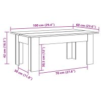 vidaXL Soffbord artisan ek 100x60x42 cm konstruerat trä - Bild 9