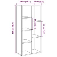 vidaXL Bokhylla åldrat trä 50x25x104 cm - Bild 10