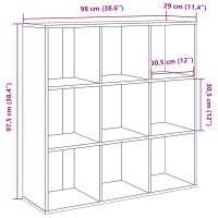 vidaXL Bokhylla åldrat trä 98x29x97,5 cm - Bild 10