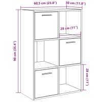 vidaXL Bokhylla åldrat trä 60,5x30x90 cm konstruerat trä - Bild 11