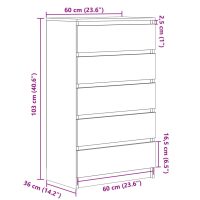 vidaXL Byrå artisan ek 60x36x103 cm konstruerat trä - Bild 10