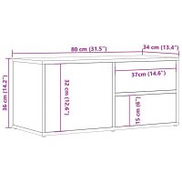 vidaXL Tv-bänk åldrat trä 80x34x35,5 cm konstruerat trä - Bild 11