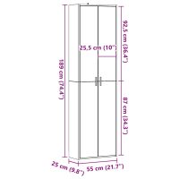 vidaXL Hallgarderob åldrat trä 55x25x189 cm konstruerat trä - Bild 9