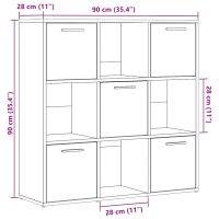 vidaXL Bokhylla artisan ek 90x28x90 cm konstruerat trä - Bild 11