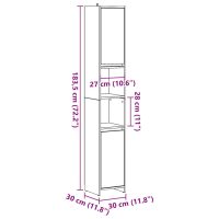 vidaXL Badrumsskåp artisan ek 30x30x183,5 cm konstruerat trä - Bild 11