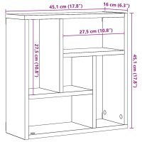 vidaXL Vägghylla åldrat trä 45x16x45 cm konstruerat trä - Bild 9