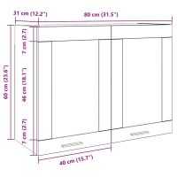 vidaXL Väggskåp glas betonggrå 80x31x60 cm - Bild 10