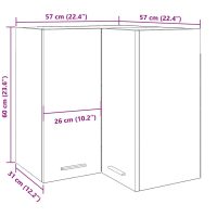 vidaXL Väggskåp hörn artisian ek 57x57x60 cm konstruerat trä - Bild 10