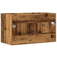 vidaXL Tvättställsskåp svart 90x38,5x46 cm konstruerat trä - Bild 6