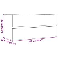 vidaXL Tvättställsskåp åldrat trä 100x38,5x45 cm konstruerat trä - Bild 11