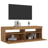 vidaXL TV-bänk med LED-lampor artisan ek 120x35x40 cm konstruerat trä - Bild 5