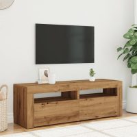 vidaXL TV-bänk med LED-lampor artisan ek 120x35x40 cm konstruerat trä - Bild 4