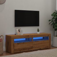 vidaXL TV-bänk med LED-lampor artisan ek 120x35x40 cm konstruerat trä - Bild 5