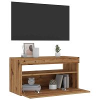 vidaXL TV-bänk med LED-lampor artisan ek 75x35x40 cm konstruerat trä - Bild 5