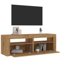 vidaXL TV-bänk med LED-lampor artisan ek 120x35x40 cm konstruerat trä - Bild 5