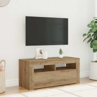 vidaXL TV-bänk med LED-lampor artisan ek 90x35x40 cm konstruerat trä - Bild 4