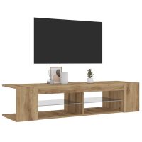 vidaXL TV-bänk med LED-lampor artisan ek 135x39x30 cm konstruerat trä - Bild 5