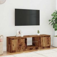 vidaXL TV-bänk med LED-lampor åldrat trä 120x30x36 cm konstruerat trä - Bild 3