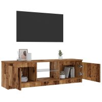 vidaXL TV-bänk med LED-lampor åldrat trä 120x30x36 cm konstruerat trä - Bild 4