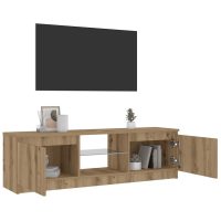 vidaXL TV-bänk med LED-lampor artisan ek 120x30x36 cm konstruerat trä - Bild 4