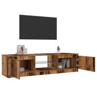 vidaXL TV-bänk med LED-lampor åldrat trä 140x40x35,5cm konstruerat trä - Bild 4