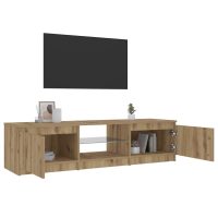 vidaXL TV-bänk med LED-lampor artisan ek 140x40x35,5cm konstruerat trä - Bild 4