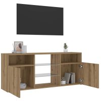 vidaXL TV-bänk med LED-lampor artisan ek 120x30x50 cm konstruerat trä - Bild 4