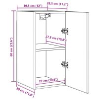 vidaXL TV-skåp 2 st åldrat trä 30,5x30x60 cm konstruerat trä - Bild 11