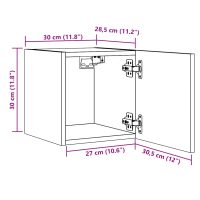 vidaXL Väggmonterat tv-bänk åldrat trä 30,5x30x30 cm - Bild 11