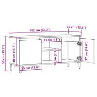 vidaXL Tv-bänk åldrat trä 102x35x50 cm konstruerat trä - Bild 10